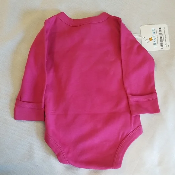ORGANIC COTTON BABY BODY SUIT SZE 3-6 M IN BERRY - Picture 5 of 9